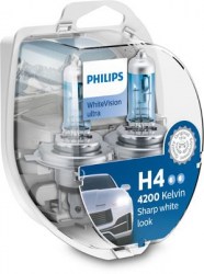 Λάμπα Αλογόνου H4 Philips white Vision ultra
